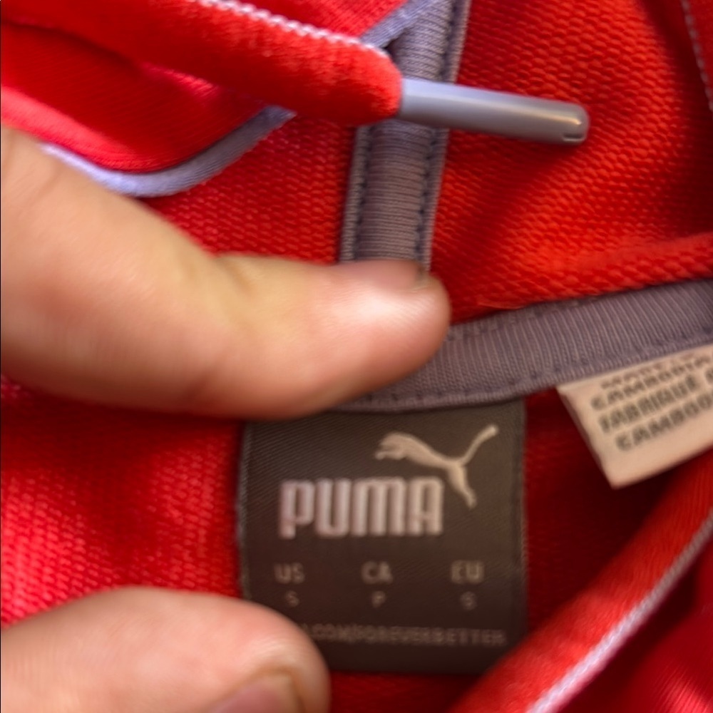 Puma Red Crew Neck Sweater Long Sleeves - Picture 3 of 7